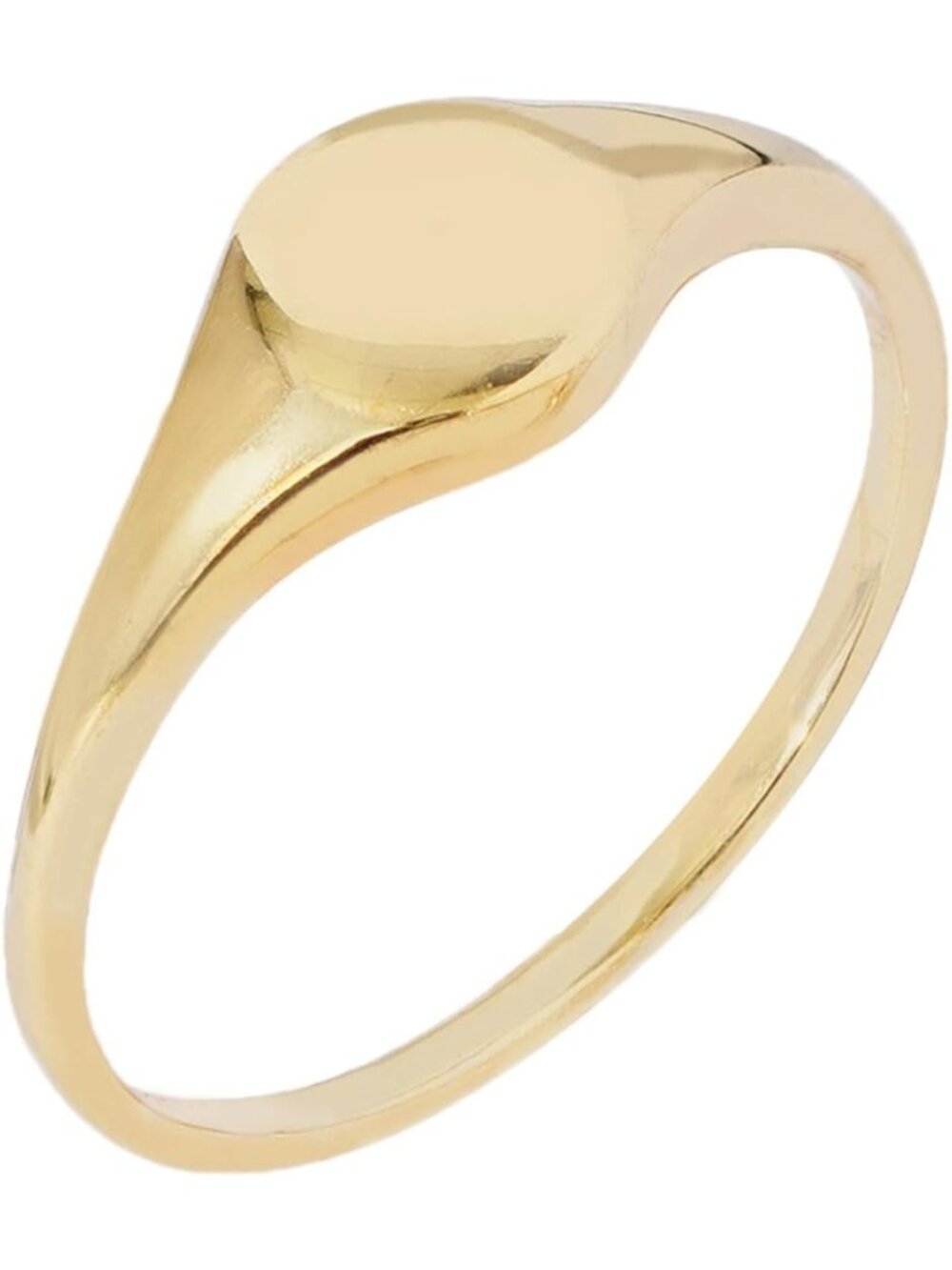 14K Gold Plated Sterling Silver Round Signet Ring | Elegant Jewelry Accessory